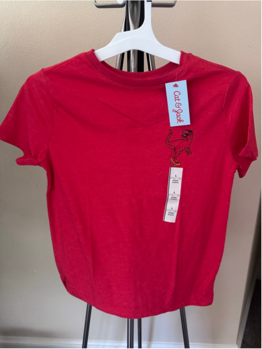 Cat & Jack Boys Red Short Sleeve Dinosaur Tee - various sizes
